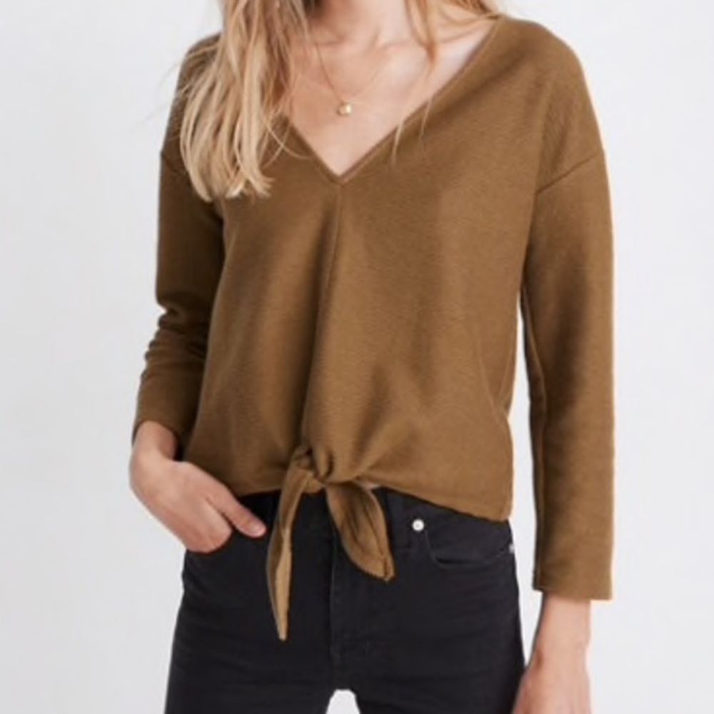 NWT Madewell tie front top